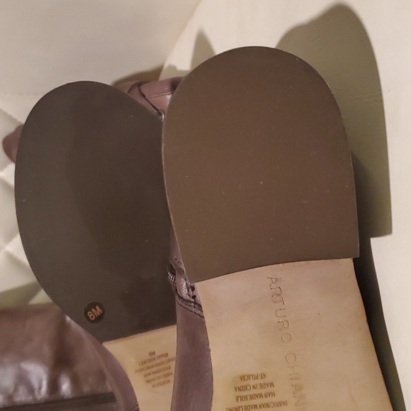 8M Arturo Chiang Knee-High Genuine Leather Soft Riding Boots Brown - Picture 6 of 10